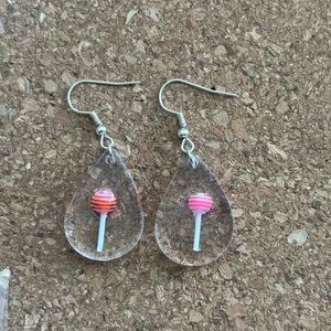 Pink Lollipop Teardrop Earrings